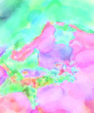 Modern fırça darbeleri. Poster, duvar sanatı, afiş, kart, kitap kapağı veya ambalaj için rahatlatıcı kompozisyonun yumuşak renkli çizimi. Pastel renklerle suluboya.