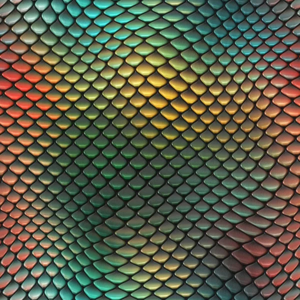 Seamless Fantasy Scales Pattern Reptilian Texture Colorful Vibrant Tile Exotic — Stock Photo, Image