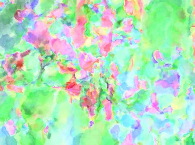 Modern fırça darbeleri. Poster, duvar sanatı, afiş, kart, kitap kapağı veya ambalaj için rahatlatıcı kompozisyonun yumuşak renkli çizimi. Pastel renklerle suluboya.