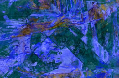 Kaos duvarı sanatı. Sanatsal canlılık ve renkli duvar kâğıdı. Kaotik resim. Taranmış Boyalı Soyut Arkaplan. Fırça darbesi ile boyanmış. Tuval üzerinde etkileyici fırçalanmış resim