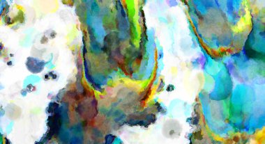 Modern fırça darbeleri. Poster, duvar sanatı, afiş, kart, kitap kapağı veya ambalaj için rahatlatıcı kompozisyonun yumuşak renkli çizimi. Pastel renklerle suluboya.