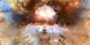 Tuval üzerinde etkileyici fırçalanmış resim. Soyut doku. 2D çizim. Geniş fırça darbeleri. Modern dijital sanat. Çağdaş fırça. Modern ifade. Popüler biçim boyanmış resim.