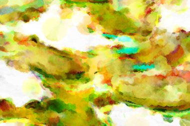 Modern fırça darbeleri. Poster, duvar sanatı, afiş, kart, kitap kapağı veya ambalaj için rahatlatıcı kompozisyonun yumuşak renkli çizimi. Pastel renklerle suluboya.