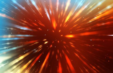 Parlak, canlı ve renkli duvar kağıtları. Parlayan parçacıkları ve çizgileri olan ışık patlaması yıldızı. Güzel soyut ışın arkaplanı.