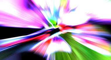 Hızlı yüksek hız bulanıklaştırma arkaplanı. Işık teknolojisi soyut duvar kağıdı. Renkli ışık enerjisi parlamaları. Çarpık grafik hareket arkaplanı. Dinamik patlama flaşı. İvme etkisi.