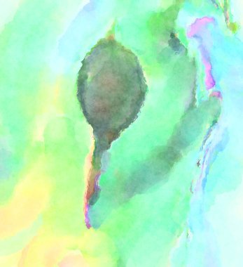 Modern fırça darbeleri. Poster, duvar sanatı, afiş, kart, kitap kapağı veya ambalaj için rahatlatıcı kompozisyonun yumuşak renkli çizimi. Pastel renklerle suluboya.