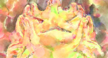 Modern fırça darbeleri. Poster, duvar sanatı, afiş, kart, kitap kapağı veya ambalaj için rahatlatıcı kompozisyonun yumuşak renkli çizimi. Pastel renklerle suluboya.