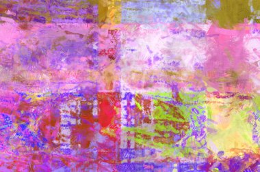 Kaos duvarı sanatı. Sanatsal canlılık ve renkli duvar kâğıdı. Kaotik resim. Taranmış Boyalı Soyut Arkaplan. Fırça darbesi ile boyanmış. Tuval üzerinde etkileyici fırçalanmış resim