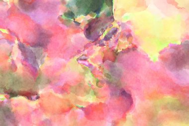 Modern fırça darbeleri. Poster, duvar sanatı, afiş, kart, kitap kapağı veya ambalaj için rahatlatıcı kompozisyonun yumuşak renkli çizimi. Pastel renklerle suluboya.