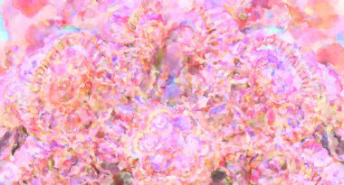 Modern fırça darbeleri. Poster, duvar sanatı, afiş, kart, kitap kapağı veya ambalaj için rahatlatıcı kompozisyonun yumuşak renkli çizimi. Pastel renklerle suluboya.