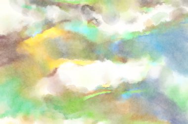 Modern fırça darbeleri. Poster, duvar sanatı, afiş, kart, kitap kapağı veya ambalaj için rahatlatıcı kompozisyonun yumuşak renkli çizimi. Pastel renklerle suluboya.