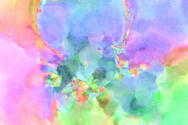 Modern fırça darbeleri. Poster, duvar sanatı, afiş, kart, kitap kapağı veya ambalaj için rahatlatıcı kompozisyonun yumuşak renkli çizimi. Pastel renklerle suluboya.