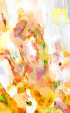 Modern fırça darbeleri. Poster, duvar sanatı, afiş, kart, kitap kapağı veya ambalaj için rahatlatıcı kompozisyonun yumuşak renkli çizimi. Pastel renklerle suluboya.