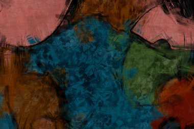 Kaos duvarı sanatı. Sanatsal canlılık ve renkli duvar kâğıdı. Kaotik resim. Taranmış Boyalı Soyut Arkaplan. Fırça darbesi ile boyanmış. Tuval üzerinde etkileyici fırçalanmış resim