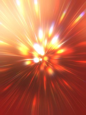 Parlak, canlı ve renkli duvar kağıtları. Parlayan parçacıkları ve çizgileri olan ışık patlaması yıldızı. Güzel soyut ışın arkaplanı.