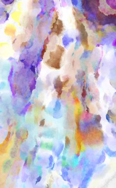 Modern fırça darbeleri. Poster, duvar sanatı, afiş, kart, kitap kapağı veya ambalaj için rahatlatıcı kompozisyonun yumuşak renkli çizimi. Pastel renklerle suluboya.