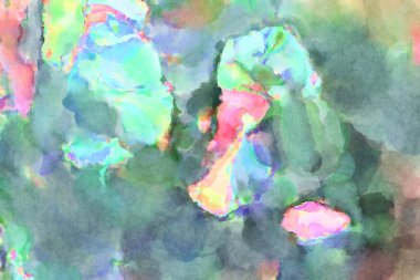 Modern fırça darbeleri. Poster, duvar sanatı, afiş, kart, kitap kapağı veya ambalaj için rahatlatıcı kompozisyonun yumuşak renkli çizimi. Pastel renklerle suluboya.