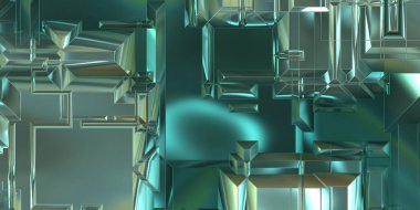 Parlak saten kaplama yüzey teknolojisi 3 boyutlu desen. Lüks yansımalı metal panel dokusu. Arkaplan, duvar kağıdı, uzay gemisi gövdesi için cilalanmış geometrik metal yansıtıcı fütüristik malzeme.