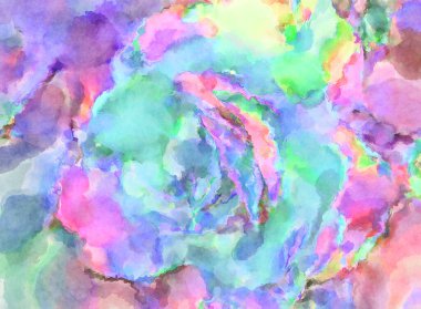 Modern fırça darbeleri. Poster, duvar sanatı, afiş, kart, kitap kapağı veya ambalaj için rahatlatıcı kompozisyonun yumuşak renkli çizimi. Pastel renklerle suluboya.