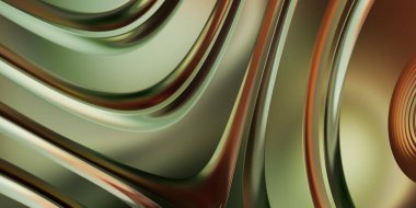 Renkli dalgalı yansıtıcı duvar kağıdının üç boyutlu çizimi. Duvar kağıdı, afiş, arkaplan, kart, kitap kapağı veya web sitesi için grafiksel illüstrasyon. Soyut arkaplan. 