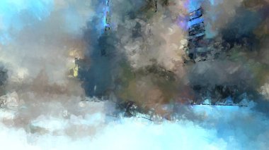 Tuval üzerinde etkileyici fırçalanmış resim. Soyut doku. 2D çizim. Geniş fırça darbeleri. Modern dijital sanat. Çağdaş fırça. Modern ifade. Popüler biçim boyanmış resim.