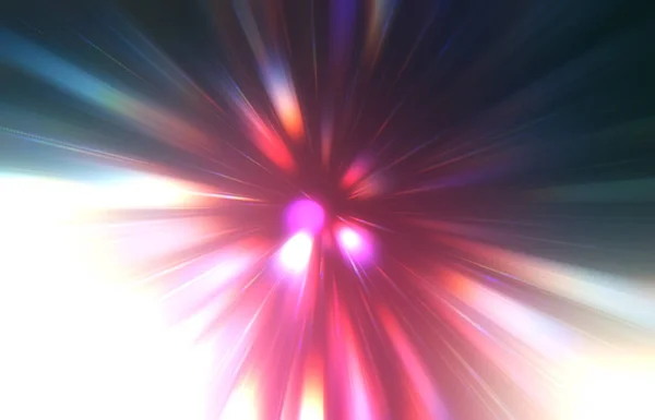 Glossy Vibrant Colorful Wallpaper Light Explosion Star Glowing Particles Lines — Stock Photo, Image