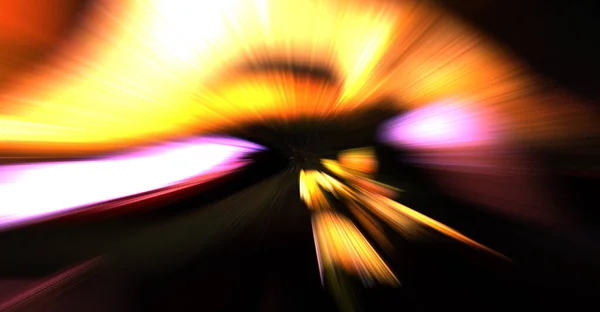 Fast high speed blur zoom background. Light technology abstract wallpaper. Colorful vibrant flashes of light energy. Warped graphic motion background. Dynamic blast flash. Acceleration effect.