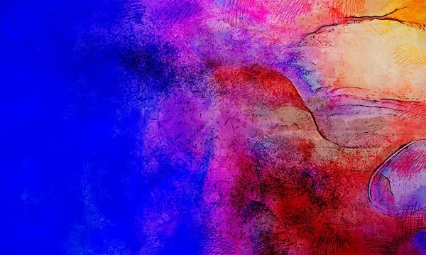 ภาพวาดหม กหง ดหง ดบนภาพวาด นหล งภาพนามธรรมป วอลล เปเปอร นสร างสรรค — ภาพถ่ายสต็อก