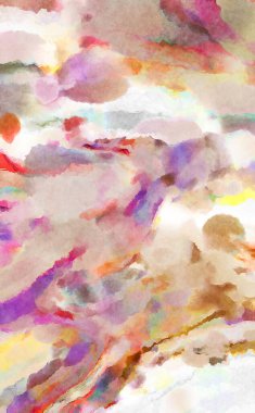 Modern fırça darbeleri. Poster, duvar sanatı, afiş, kart, kitap kapağı veya ambalaj için rahatlatıcı kompozisyonun yumuşak renkli çizimi. Pastel renklerle suluboya.