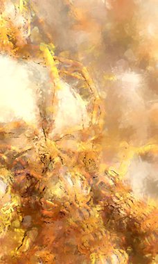 Tuval üzerinde etkileyici fırçalanmış resim. Soyut doku. 2D çizim. Geniş fırça darbeleri. Modern dijital sanat. Çağdaş fırça. Modern ifade. Popüler biçim boyanmış resim.