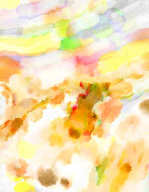 Modern fırça darbeleri. Poster, duvar sanatı, afiş, kart, kitap kapağı veya ambalaj için rahatlatıcı kompozisyonun yumuşak renkli çizimi. Pastel renklerle suluboya.