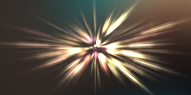 Parlak, canlı ve renkli duvar kağıtları. Parlayan parçacıkları ve çizgileri olan ışık patlaması yıldızı. Güzel soyut ışın arkaplanı.