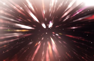 Parlak, canlı ve renkli duvar kağıtları. Parlayan parçacıkları ve çizgileri olan ışık patlaması yıldızı. Güzel soyut ışın arkaplanı.