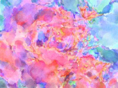 Modern fırça darbeleri. Poster, duvar sanatı, afiş, kart, kitap kapağı veya ambalaj için rahatlatıcı kompozisyonun yumuşak renkli çizimi. Pastel renklerle suluboya.