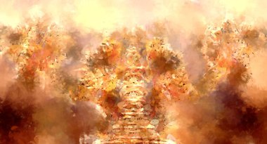 Tuval üzerinde etkileyici fırçalanmış resim. Soyut doku. 2D çizim. Geniş fırça darbeleri. Modern dijital sanat. Çağdaş fırça. Modern ifade. Popüler biçim boyanmış resim.