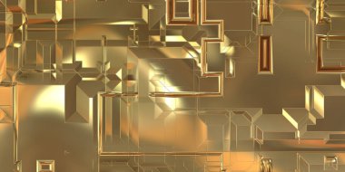 Parlak saten kaplama yüzey teknolojisi 3 boyutlu desen. Lüks yansımalı metal panel dokusu. Arkaplan, duvar kağıdı, uzay gemisi gövdesi için cilalanmış geometrik metal yansıtıcı fütüristik malzeme.