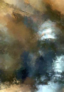 Tuval üzerinde etkileyici fırçalanmış resim. Soyut doku. 2D çizim. Geniş fırça darbeleri. Modern dijital sanat. Çağdaş fırça. Modern ifade. Popüler biçim boyanmış resim.