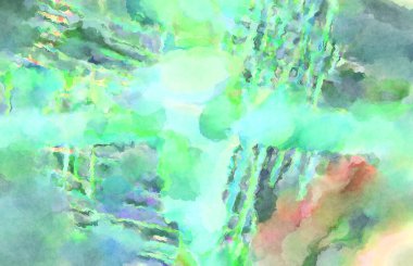 Modern fırça darbeleri. Poster, duvar sanatı, afiş, kart, kitap kapağı veya ambalaj için rahatlatıcı kompozisyonun yumuşak renkli çizimi. Pastel renklerle suluboya.