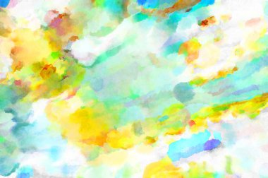 Modern fırça darbeleri. Poster, duvar sanatı, afiş, kart, kitap kapağı veya ambalaj için rahatlatıcı kompozisyonun yumuşak renkli çizimi. Pastel renklerle suluboya.