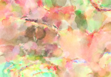 Modern fırça darbeleri. Poster, duvar sanatı, afiş, kart, kitap kapağı veya ambalaj için rahatlatıcı kompozisyonun yumuşak renkli çizimi. Pastel renklerle suluboya.