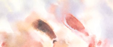 Modern fırça darbeleri. Poster, duvar sanatı, afiş, kart, kitap kapağı veya ambalaj için rahatlatıcı kompozisyonun yumuşak renkli çizimi. Pastel renklerle suluboya.