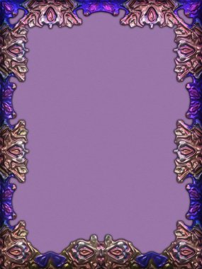 Çerçeve kağıdı. Kart, davetiye ya da albüm olarak harika bir kullanım. Fantezi 3D çizim arka planı. Zarif duvar kâğıdı. Metnin için şablon.