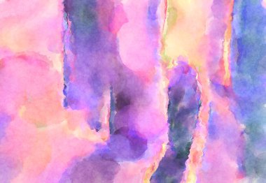 Modern fırça darbeleri. Poster, duvar sanatı, afiş, kart, kitap kapağı veya ambalaj için rahatlatıcı kompozisyonun yumuşak renkli çizimi. Pastel renklerle suluboya.