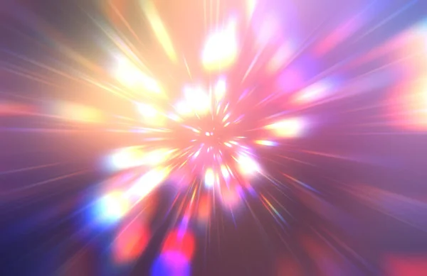 Glänzend Lebendige Und Bunte Tapeten Leichter Explosionsstern Mit Glühenden Teilchen — Stockfoto