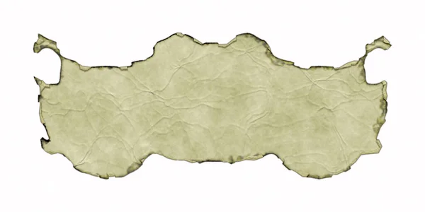 Antieke Perkament Banner Met Verbrande Gekrulde Randen Geïsoleerd Witte Achtergrond — Stockfoto