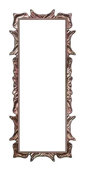 Metallic Illustratie Fantasie Frame Geïsoleerd Witte Achtergrond Perfect Voor Uitnodigingen — Stockfoto