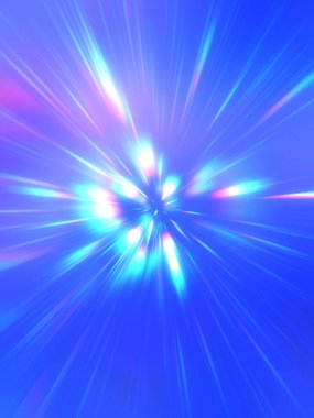 Parlak, canlı ve renkli duvar kağıtları. Parlayan parçacıkları ve çizgileri olan ışık patlaması yıldızı. Güzel soyut ışın arkaplanı.