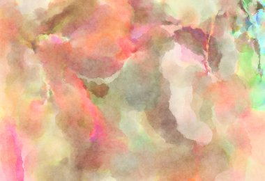 Modern fırça darbeleri. Poster, duvar sanatı, afiş, kart, kitap kapağı veya ambalaj için rahatlatıcı kompozisyonun yumuşak renkli çizimi. Pastel renklerle suluboya.