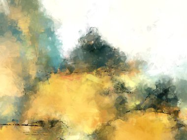 Tuval üzerinde etkileyici fırçalanmış resim. Soyut doku. 2D çizim. Geniş fırça darbeleri. Modern dijital sanat. Çağdaş fırça. Modern ifade. Popüler biçim boyanmış resim.