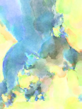 Modern fırça darbeleri. Poster, duvar sanatı, afiş, kart, kitap kapağı veya ambalaj için rahatlatıcı kompozisyonun yumuşak renkli çizimi. Pastel renklerle suluboya.